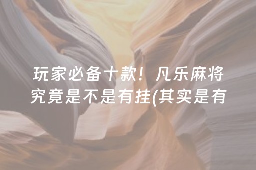 玩家必备十款！凡乐麻将究竟是不是有挂(其实是有挂的)