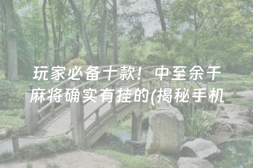 玩家必备十款！中至余干麻将确实有挂的(揭秘手机上确实有猫腻)