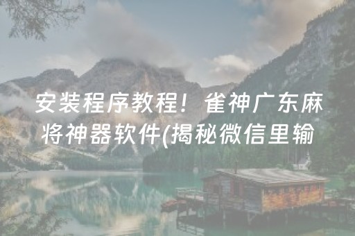 安装程序教程！雀神广东麻将神器软件(揭秘微信里输赢规律)