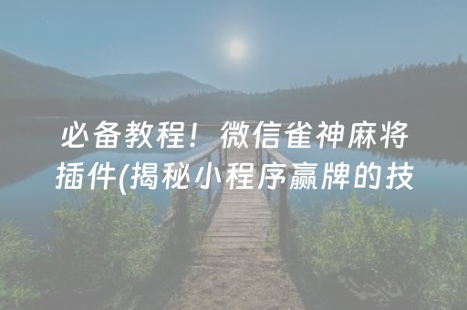 必备教程！微信雀神麻将插件(揭秘小程序赢牌的技巧)