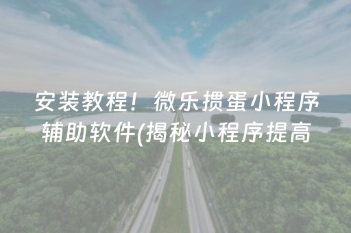安装教程！微乐掼蛋小程序辅助软件(揭秘小程序提高赢的概率)