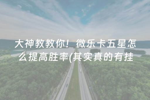大神教教你！微乐卡五星怎么提高胜率(其实真的有挂)