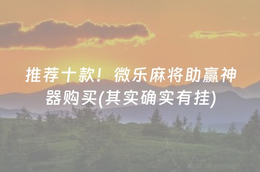 推荐十款！微乐麻将助赢神器购买(其实确实有挂)