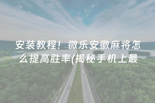 安装教程！微乐安徽麻将怎么提高胜率(揭秘手机上最新神器下载)