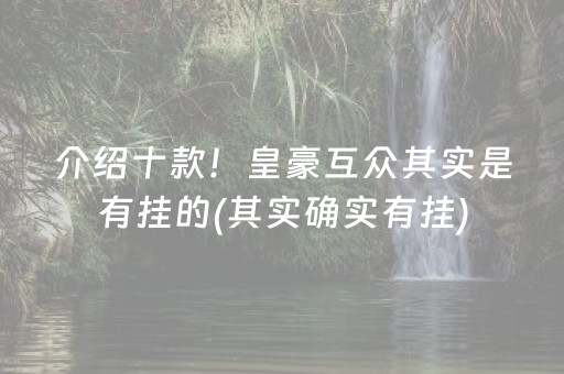 介绍十款！皇豪互众其实是有挂的(其实确实有挂)