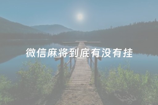 微信麻将到底有没有挂（微信麻将真的有挂吗）