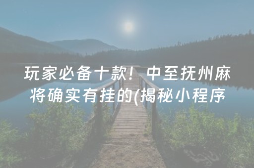 玩家必备十款！中至抚州麻将确实有挂的(揭秘小程序规律攻略)