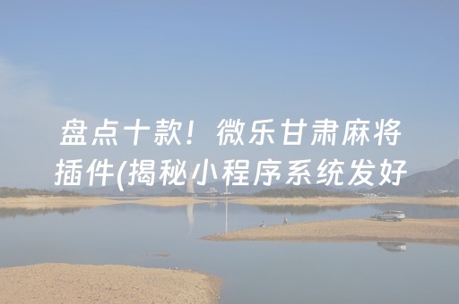盘点十款！微乐甘肃麻将插件(揭秘小程序系统发好牌)