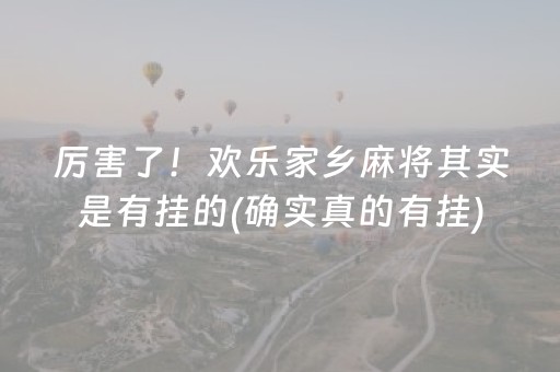 厉害了！欢乐家乡麻将其实是有挂的(确实真的有挂)