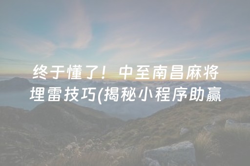 终于懂了！中至南昌麻将埋雷技巧(揭秘小程序助赢神器购买)