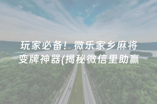 玩家必备！微乐家乡麻将变牌神器(揭秘微信里助赢神器购买)