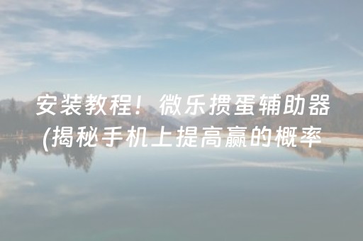安装教程！微乐掼蛋辅助器(揭秘手机上提高赢的概率)
