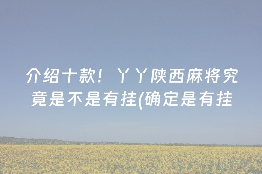 介绍十款！丫丫陕西麻将究竟是不是有挂(确定是有挂)