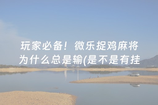 玩家必备！微乐捉鸡麻将为什么总是输(是不是有挂)