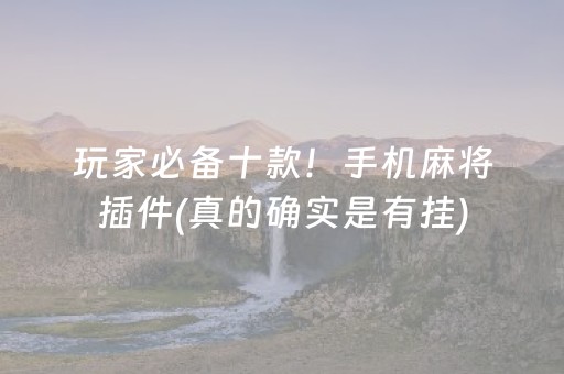 玩家必备十款！手机麻将插件(真的确实是有挂)