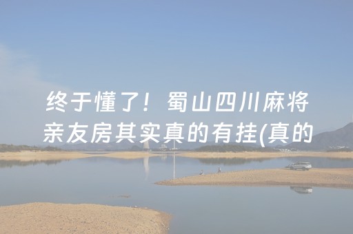 终于懂了！蜀山四川麻将亲友房其实真的有挂(真的确实是有挂)
