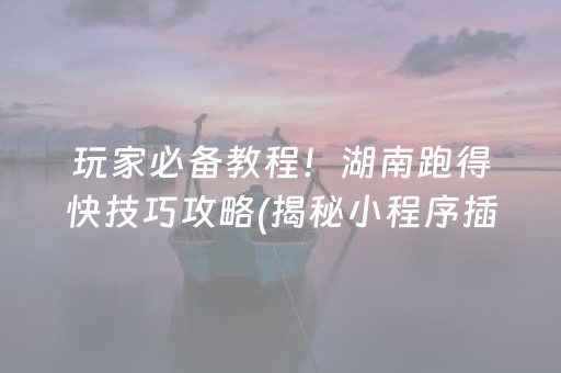 玩家必备教程！湖南跑得快技巧攻略(揭秘小程序插件下载)