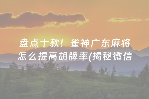 盘点十款！雀神广东麻将怎么提高胡牌率(揭秘微信里专用神器下载)