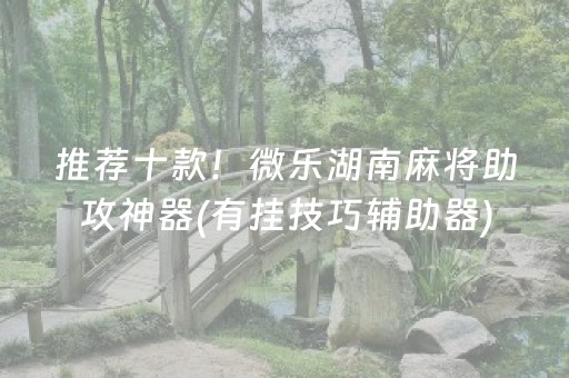 推荐十款！微乐湖南麻将助攻神器(有挂技巧辅助器)