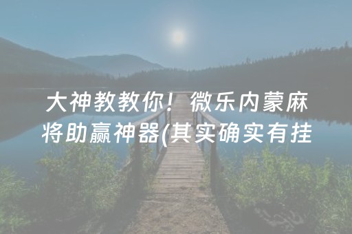 大神教教你！微乐内蒙麻将助赢神器(其实确实有挂)