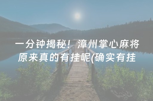 一分钟揭秘！漳州掌心麻将原来真的有挂呢(确实有挂)