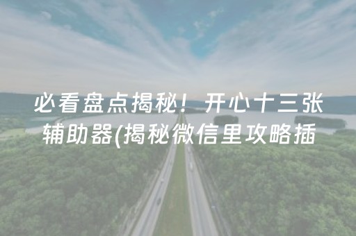 必看盘点揭秘！开心十三张辅助器(揭秘微信里攻略插件)