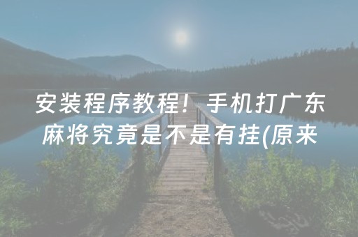 安装程序教程！手机打广东麻将究竟是不是有挂(原来真的有挂)
