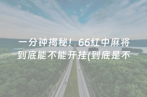 一分钟揭秘！66红中麻将到底能不能开挂(到底是不是有挂)