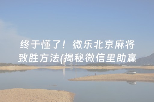 终于懂了！微乐北京麻将致胜方法(揭秘微信里助赢神器购买)