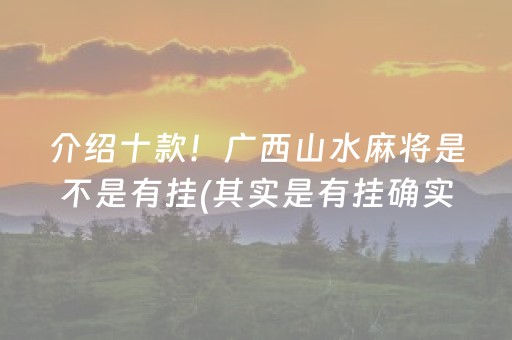 介绍十款！广西山水麻将是不是有挂(其实是有挂确实有挂)