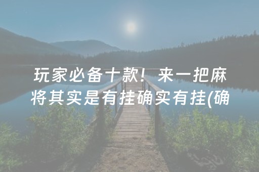 玩家必备十款！来一把麻将其实是有挂确实有挂(确实真的有挂)