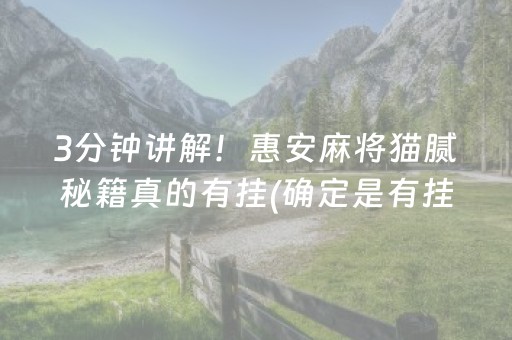 3分钟讲解！惠安麻将猫腻秘籍真的有挂(确定是有挂)