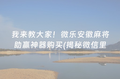我来教大家！微乐安徽麻将助赢神器购买(揭秘微信里插件免费)
