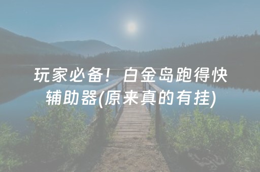 玩家必备！白金岛跑得快辅助器(原来真的有挂)