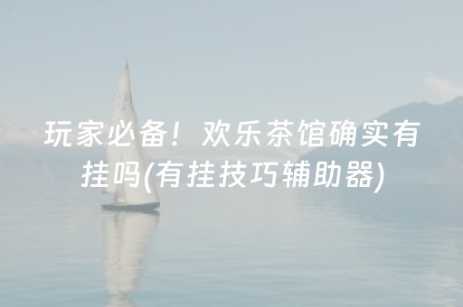 玩家必备！欢乐茶馆确实有挂吗(有挂技巧辅助器)