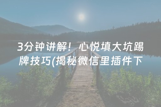 3分钟讲解！心悦填大坑踢牌技巧(揭秘微信里插件下载)
