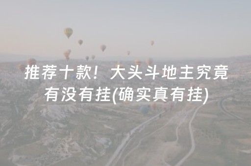 推荐十款！大头斗地主究竟有没有挂(确实真有挂)