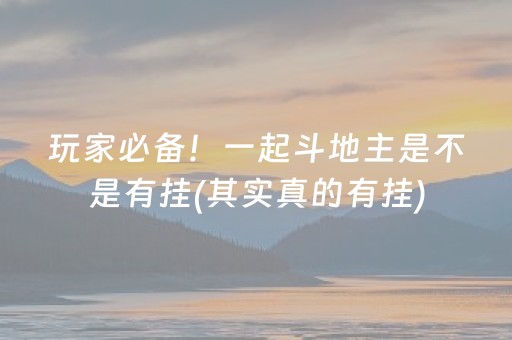 玩家必备！一起斗地主是不是有挂(其实真的有挂)