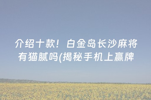 介绍十款！白金岛长沙麻将有猫腻吗(揭秘手机上赢牌的技巧)