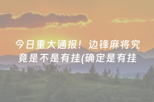 今日重大通报！边锋麻将究竟是不是有挂(确定是有挂)