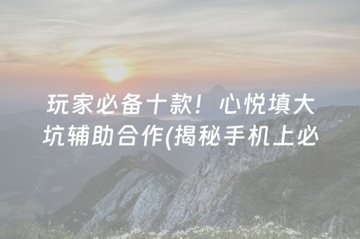 玩家必备十款！心悦填大坑辅助合作(揭秘手机上必备神器)