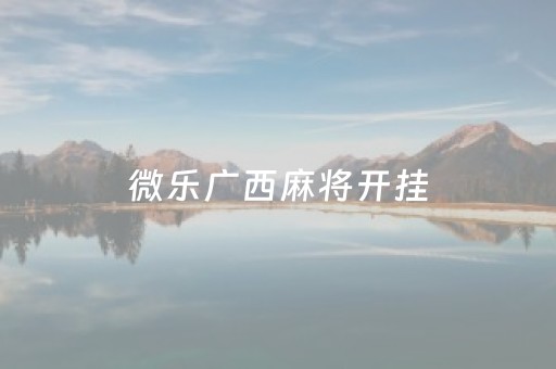 微乐广西麻将开挂（微乐广西麻将开挂器通用版）