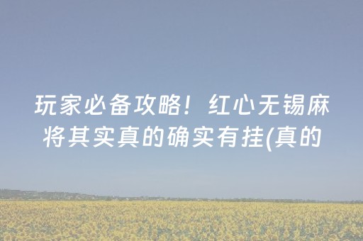 玩家必备攻略！红心无锡麻将其实真的确实有挂(真的有挂)