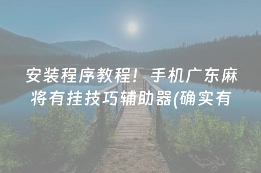 安装程序教程！手机广东麻将有挂技巧辅助器(确实有挂吗)