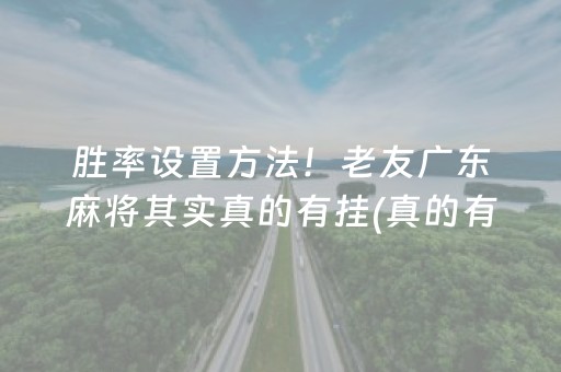 胜率设置方法！老友广东麻将其实真的有挂(真的有挂)
