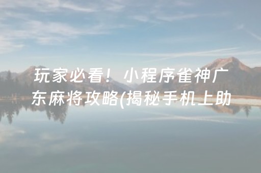玩家必看！小程序雀神广东麻将攻略(揭秘手机上助赢神器购买)