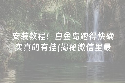 安装教程！白金岛跑得快确实真的有挂(揭秘微信里最新神器下载)