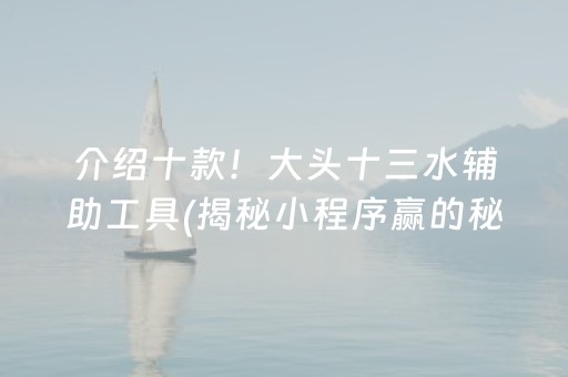 介绍十款！大头十三水辅助工具(揭秘小程序赢的秘诀)