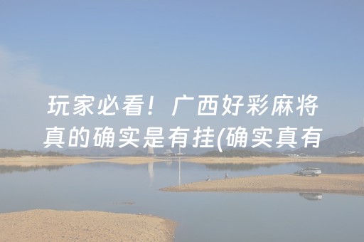 玩家必看！广西好彩麻将真的确实是有挂(确实真有挂)