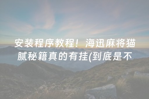 安装程序教程！海迅麻将猫腻秘籍真的有挂(到底是不是有挂)